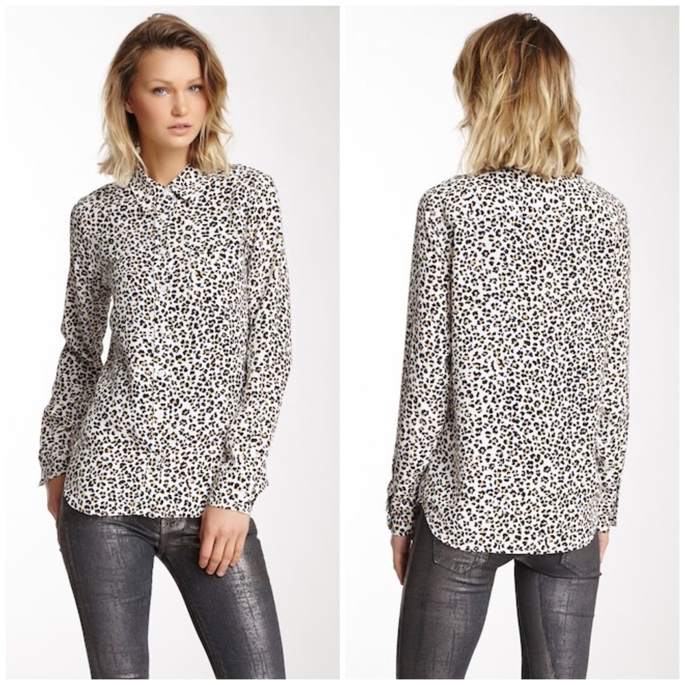 ❤ Equipment Brett Long Sleeve Silk Blouse Medium